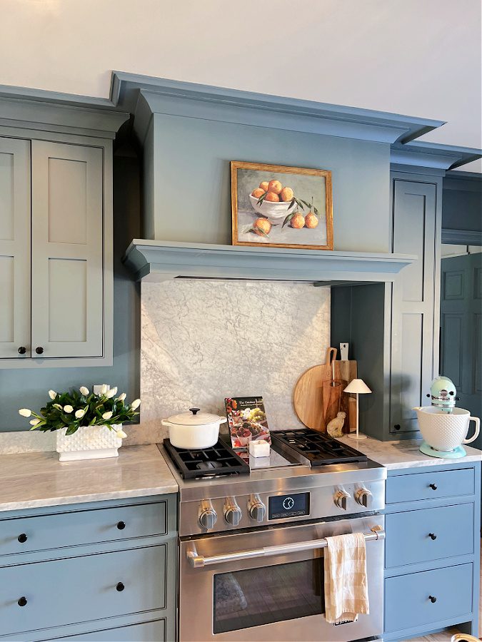 blue kitchen cabinets
kitchen cabinets in Sherwin-Williams Blustery Sky